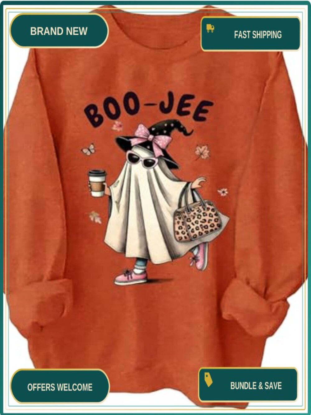 This Is Some Boo Sheet Halloween Sweatshirt Women Funny Ghost Graphic Long